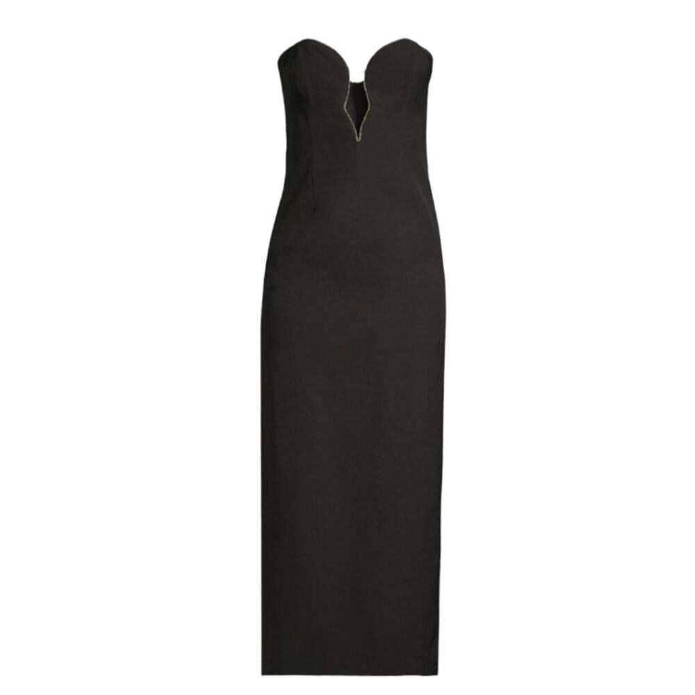 Bardot Lilah Strapless Crystal Embellished Black Midi Dress